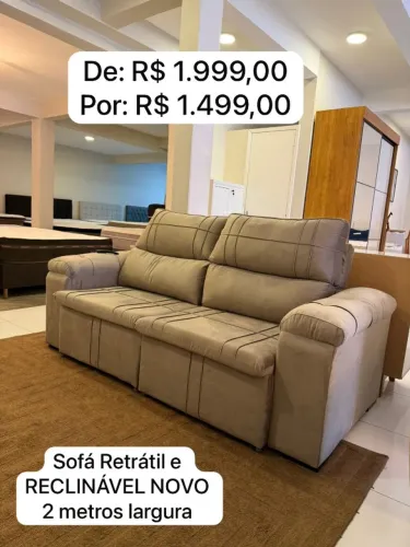 Sofá Retrátil e Reclinável 2 metros - ENTREGO!