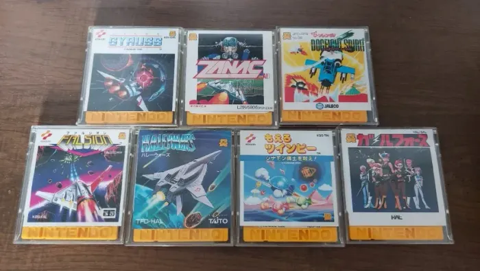 Lote de 7 jogos de Navinha para Nintendo Disk System / Twin Famicom só os melhores
