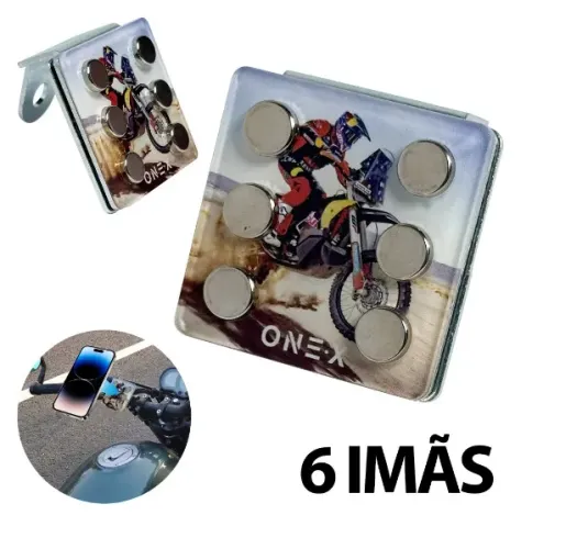 Suporte Celular para Motos e Scooters Fixação Magnética com 6 Imã Extra Forte Universal
