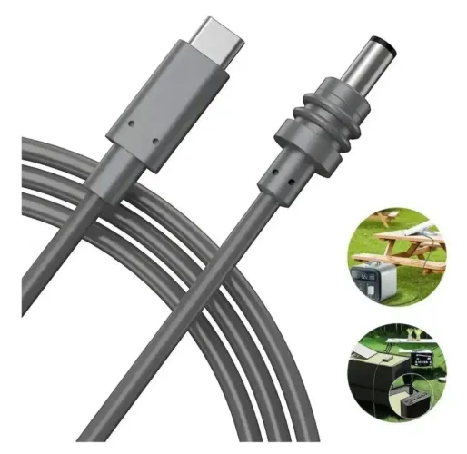 Cabo Energia H'MASTON MUD-2M USB-C p/ DC 5.5x2.1 Starlink Mini 2m 100W IP65