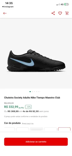Chuteira Society Adulto Nike tiempo