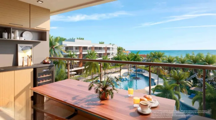 Apto no novo Resort luxo Beach Class no Porto das Dunas - 41m2 - Perfeito - 1 quarto