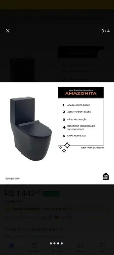 Vaso sanitário preto NOVO