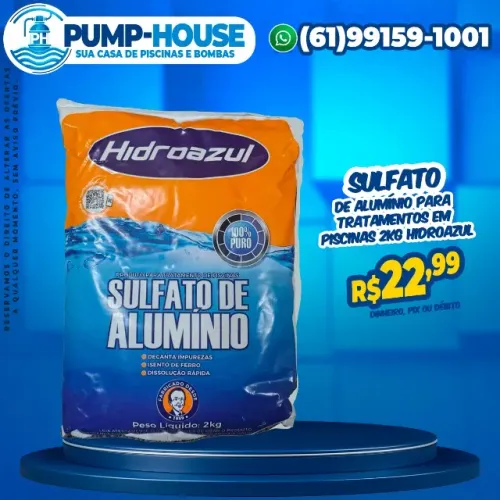 Sulfato de Alumínio Para Tratamentos em Piscinas 2Kg Hidroazul