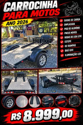 CARROCINHA PARA MOTOS 2026