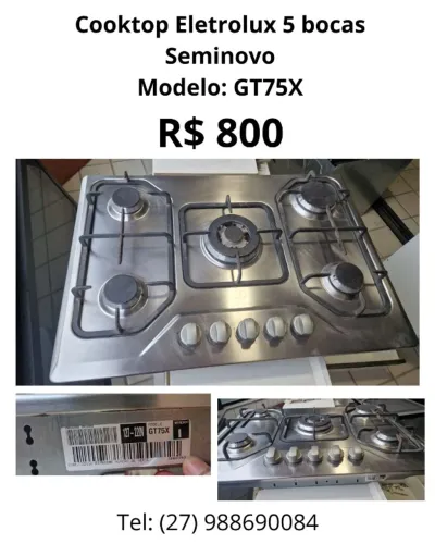 Cooktop Eletrolux 5 bocas