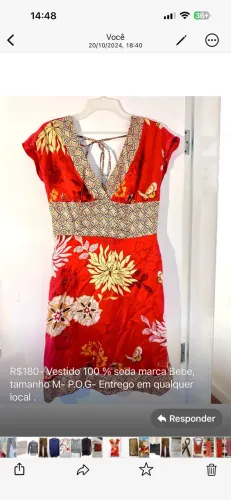 Vestido 100 % seda marca Bebe