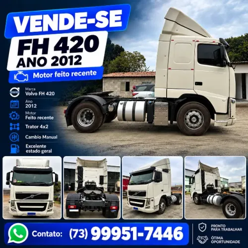 Volvo FH 420 - 4x2 - 2012/2012,  Motor feito recente - Estado de novo