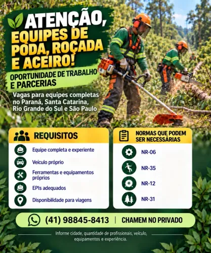 OPORTUNIDADE DE TRABALHO E PARCERIAS