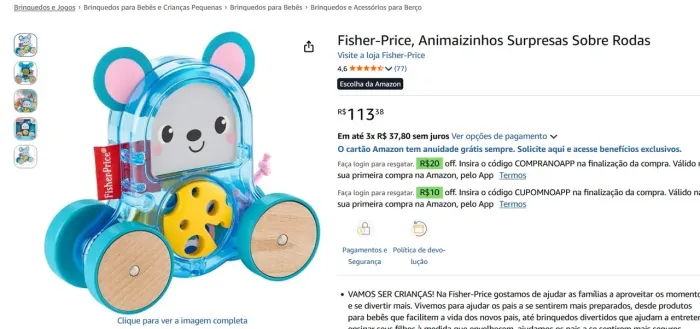 Fisher Price, Animaizinhos Surpresas Sobre Rodas
