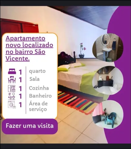Apto com 1 quarto todo mobiliado