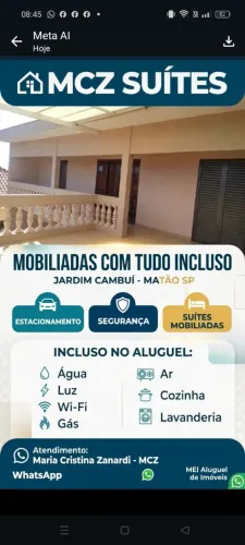 MCZ SUÍTES MOBILIADA COM TUDO INCLUSO