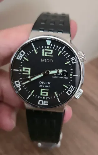 Relógio Mido All Dial Diver Automático (Mostrador Preto e verde) Modelo Raro