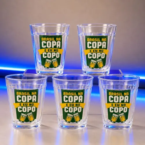     ? Copos Americanos ?Brasil na Copa e Eu no Copo? - Kit com 5 und. 
