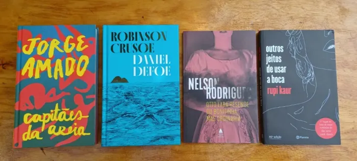 Kit 4 Livros Clássicos e Poesia: Jorge Amado, Nelson Rodrigues, Daniel Defoe e Rupi Kaur