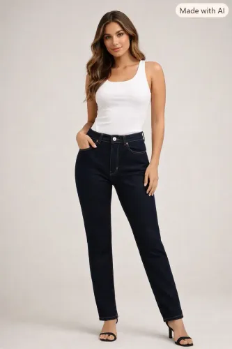 Calça jeans feminina tam 46 azul LezaLez