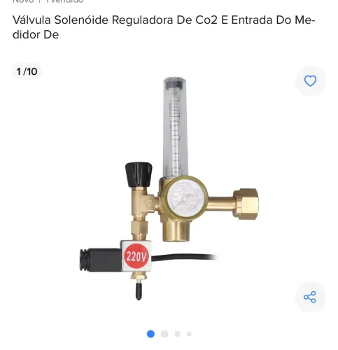 Válvula Solenóide Reguladora De Co2 E Entrada Do Medidor