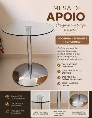 Mesa de apoio - moderna, elegante e funcional
