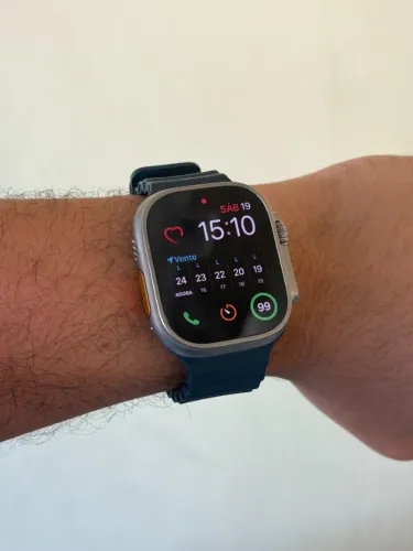 Apple Watch Ultra 49mm GPS + CEL - TITÂNIO - IMPECÁVEL - Saúde da Bateria 91% - Cartao 18x