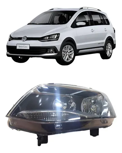 Farol Mascara Negra Foco Duplo Fox 2011 A 2015 Esquerdo Esquerdo/motorista