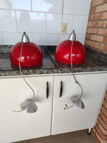 Lustre Pendente de vidro vermelho 