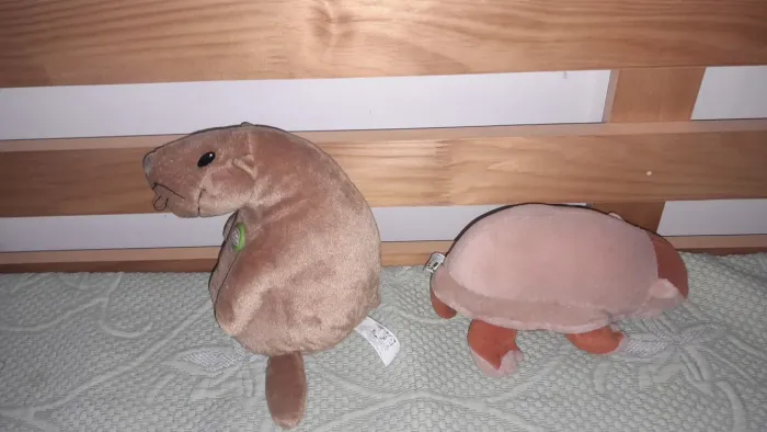 Pelúcia Capivara e tatu da coleção guaraná antártica