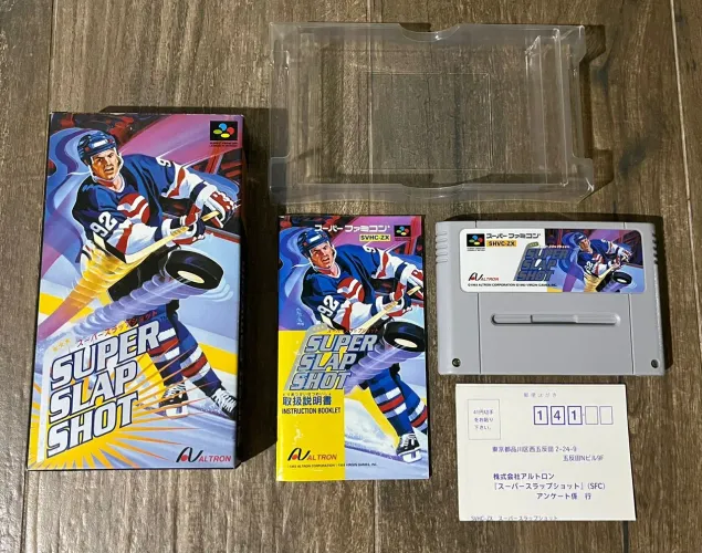 SUPER SLAP SHOT SUPER FAMICOM ORIGINAL NA CAIXA