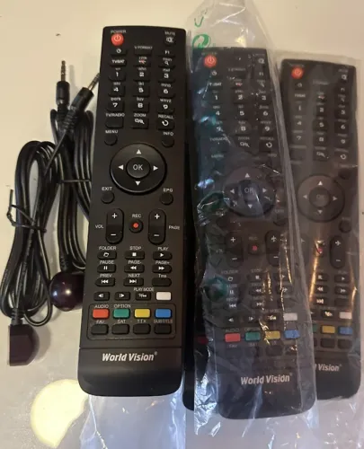 Controle Remoto World Vision, novo original com cabo IR (Lote 6 pçs)