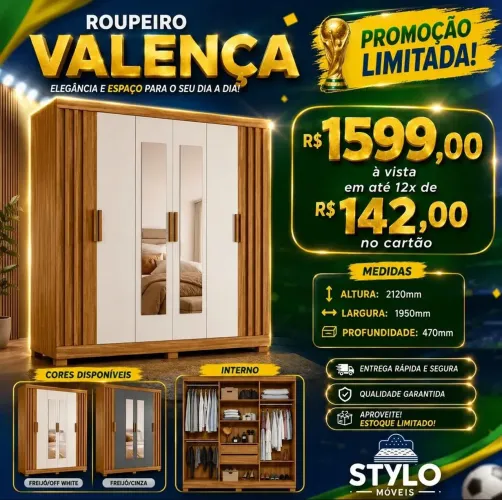 Roupeiro Valença 6 portas