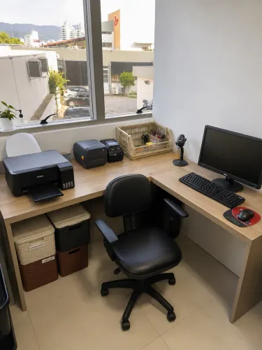Mesa de Escritório em L - Escritolândia