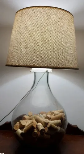 Abajur De Mesa Contemporâneo Em Vidro Bojudo