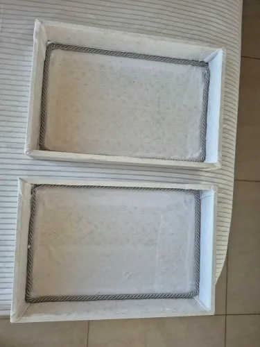 Bandejas de madeira para kit banheiro