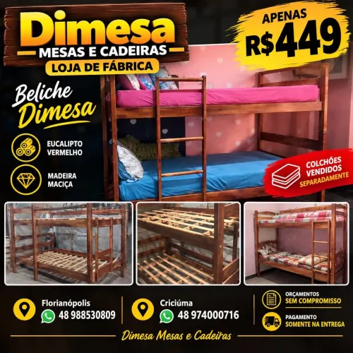 Beliche / cama / colchão/ atendemos toda santa Catarina/ pague na entrega/ *