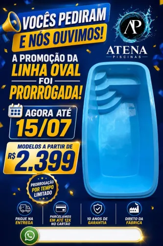 PISCINAS DE FIBRA MODELO OVAIS PROMOÇÃO ATÉ 15 DE JULHO