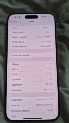 iPhone 15 Pro Max 1 tera 