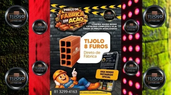 tijolo 8 furos 8 milheiros para sua obra
