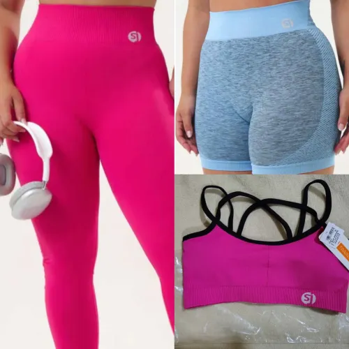 Três peças STARJANE (TOP (P), SHORT (M) e LEGGING (M) PRODUTOS NOVOS COM ETIQUETA 