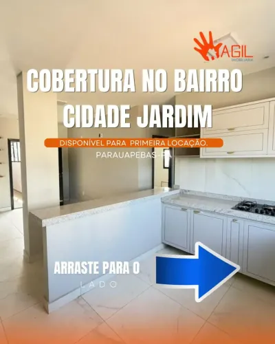 COBERTURA SEMIMOBILIADA DISPONÍVEL PARA SUA PRIMEIRA LOCAÇÃO, NO BAIRRO CIDADE JARDIM!
