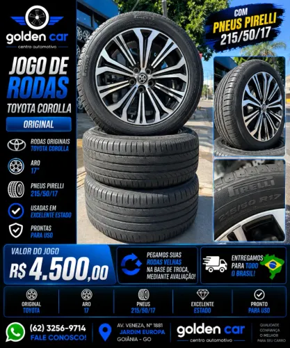 OGO DE RODAS ORIGINAL TOYOTA COROLLA ARO 17 COM PNEUS