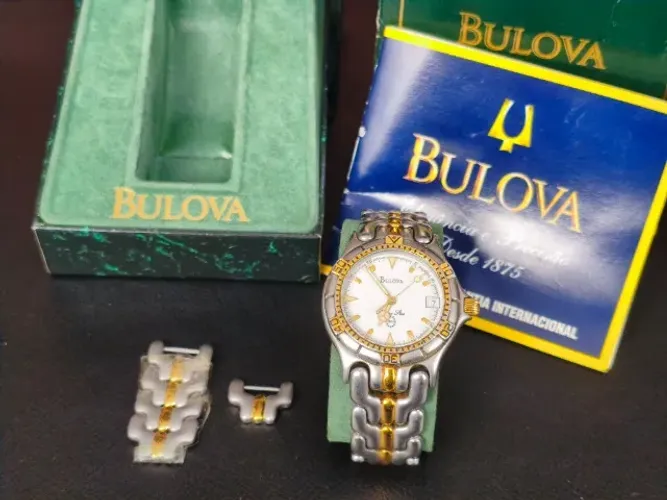 RARÍSSIMO Relógio Suíço Bulova Marine Star BE-A9701 - Original - Ano 1996 - Quartz 37mm 
