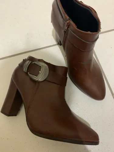 Bota Feminina Beira Rio Caramelo Salto Bloco - Tamanho 40