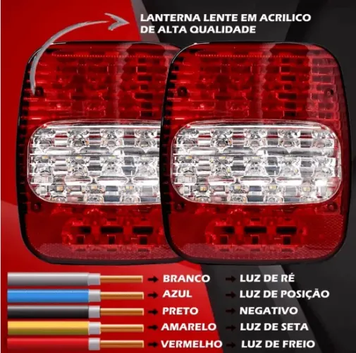 PAR DELANTERNA TRASEIRA UNIVERSAL MARMITÃO-TROLLER-CAMINHÃO-JEEP-COM LUZ VIGIA - YN-BLC227
