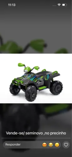 Quadriciclo Infantil a Motor - Seminovo ?