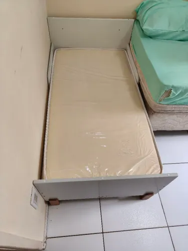 Mini Cama Infantil Branca + Colchão Ortobom Baby Light D18 (Semi Novo/Sem Uso)