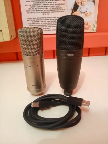 Kit 2 Microfones Condensadores Estúdio - Arcano AM-01 + Novik O2U USB (Completo)
