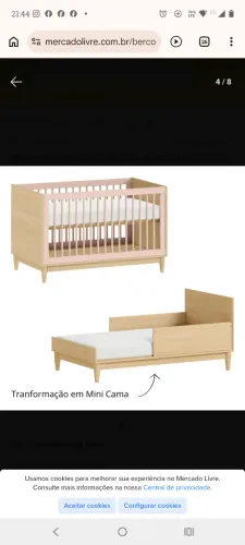 Berço cama com colchão