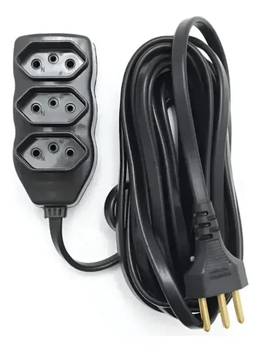 Extensão Elétrica 3 Metros 10a Cabo Pp Plano 3x0,75mm