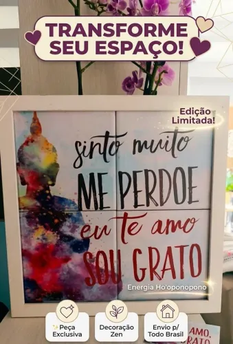 Quadro decorativo hooponopono azulejo