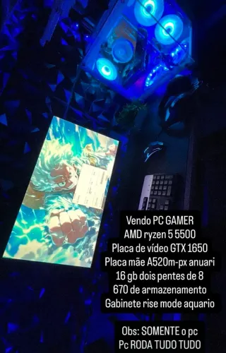 PC Game ryzen5 5000 gtx 1650, em perfeito estado