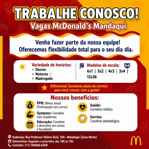 Atendente de restaurante 12x36